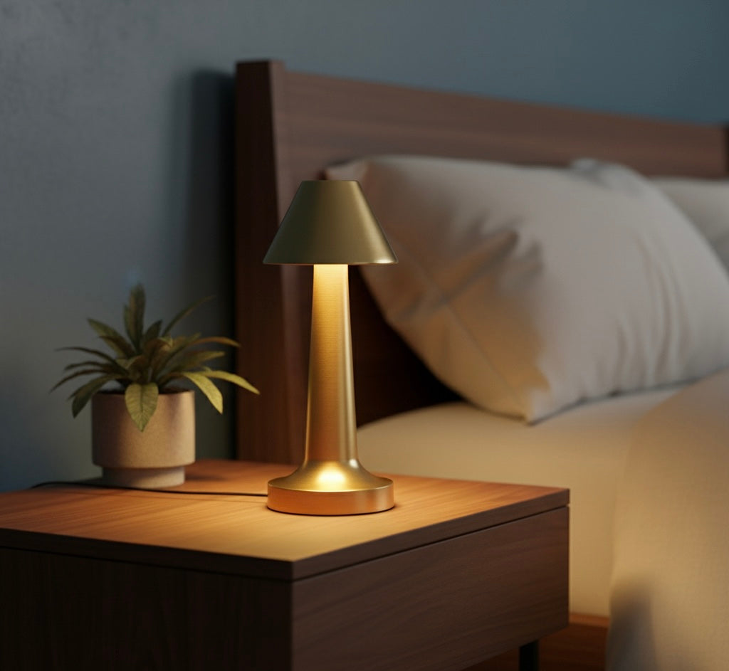 Golden lamp tap and touch